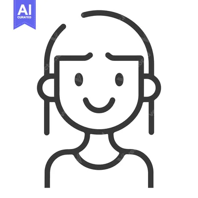 Aset premium populer: A simple graphic representation of a smiling female person
