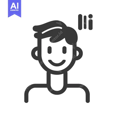 Popular premium asset: An illustrated person with a smile and a speech bubble graphic