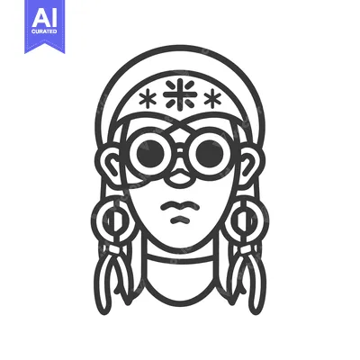 Popular premium asset: A minimalist illustration of a person wearing glasses and a headband