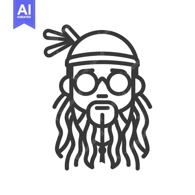 Popular premium asset: Cartoon depiction of a man with round glasses and long hair