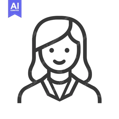 A smiling female person with medium length hair illustration