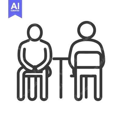 Aset premium populer: Two people sitting at a small table facing each other