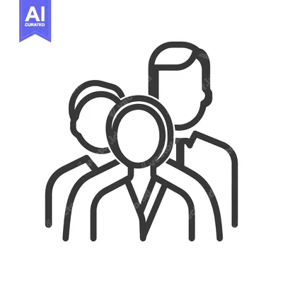 Premium design asset: Group of three people represented in a simple vector icon