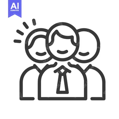 Aset premium populer: A linear illustration shows a group of people smiling together