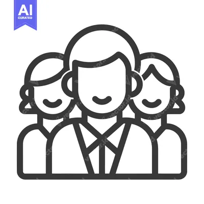 Aset premium populer: Three smiling people are standing together in close proximity