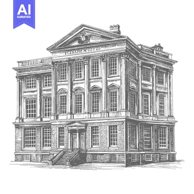 Aset premium populer: Engraving of a grand classical style building