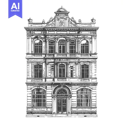 Popular premium asset: Elegant Three Story Building Architectural Drawing