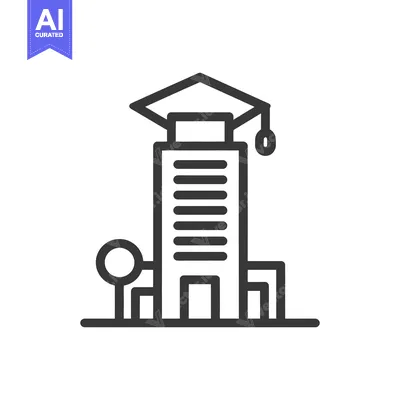 Popular premium asset: University Building with Graduation Cap Icon, Education Symbol