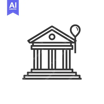 Whimsical Bank: Minimalist Icon with Balloon, Financial Celebration Gr