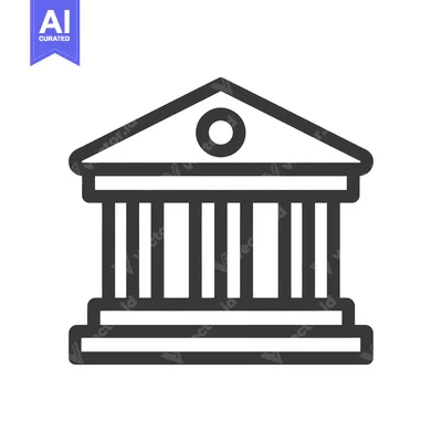 Popular premium asset: Minimalist Icon of a Classical Building with Columns and Pediment