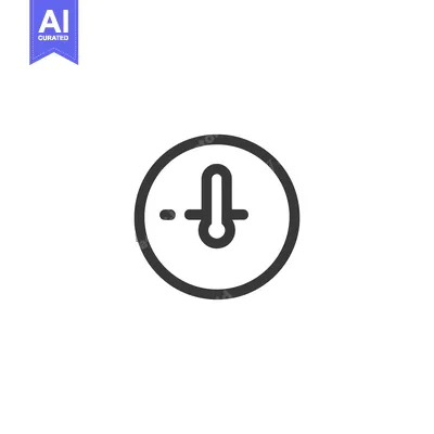 Minimalist Thermostat Icon: Temperature Control in Dark Gray Circle