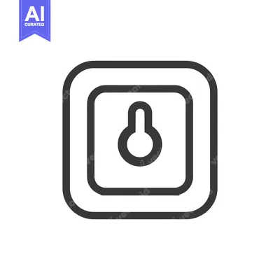 Aset premium populer: Minimalist Keyhole Icon in Rounded Square Frame, Dark Gray on White