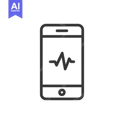 Aset premium populer: Smartphone Heartbeat: Minimalist Icon of Health Monitoring Technology