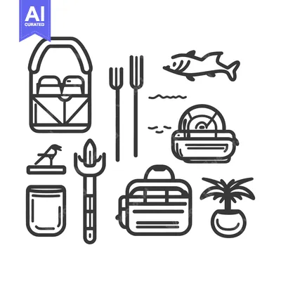 Popular premium asset: A collection of picnic and dining themed line art icons