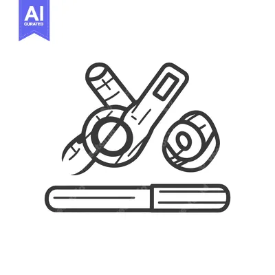 Premium design asset: Sewing tools and accessories drawn in a simple line style