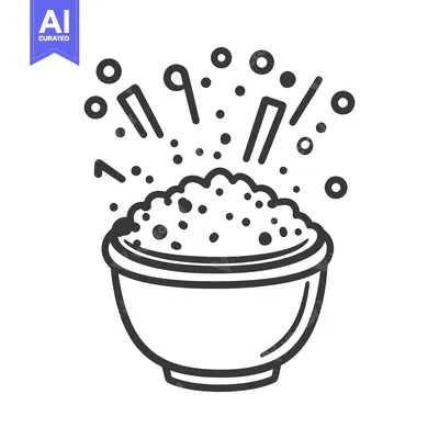 Popular premium asset: A filled bowl explodes with various dots and shapes surrounding it
