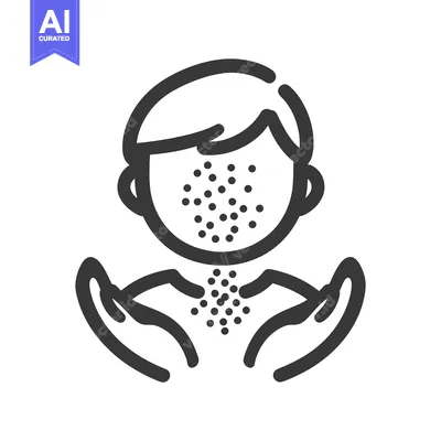 Aset premium populer: A simple illustration depicting a person experiencing skin breakouts