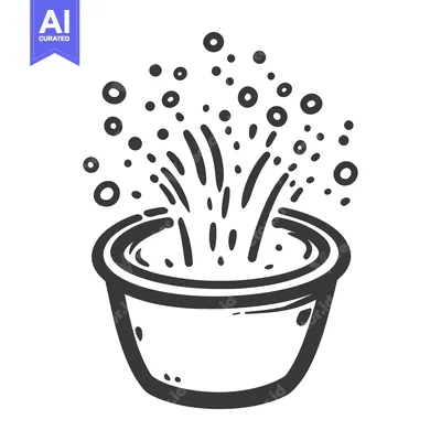 Aset desain premium: A Bowl Depicting Liquids Splashing With Bubbles Above It