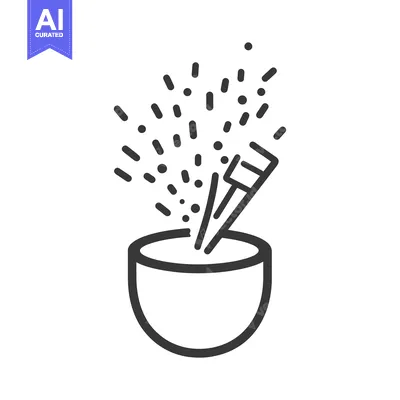 Aset desain premium: A bowl containing something is being stirred with tools generating par