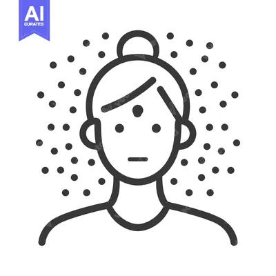 Premium design asset: A minimalistic illustration depicts a person with an allergic reaction