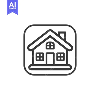 Popular premium asset: Minimalist House Icon: Simple Black Line Art on White Background