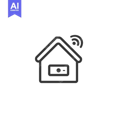 Premium design asset: Smart Home Automation: Minimalist Icon of Connected Living Technology
