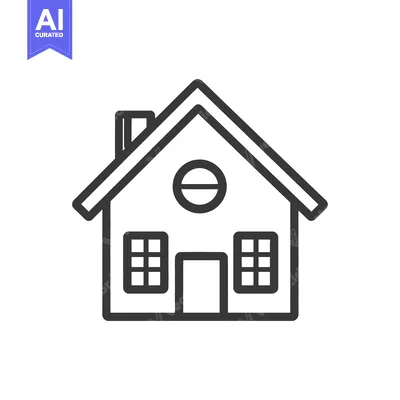 Popular premium asset: Simple drawing depicts a house with windows and a chimney
