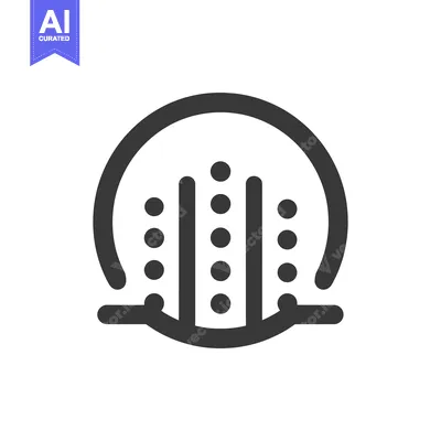Premium design asset: Abstract Cityscape Icon: Minimalist Design with Rounded Elements and G