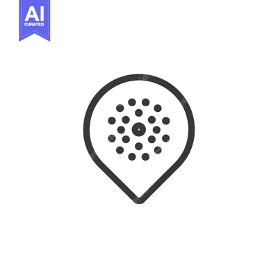 Aset desain premium: Location Pin with Concentric Circles, Minimalist Vector Icon Design