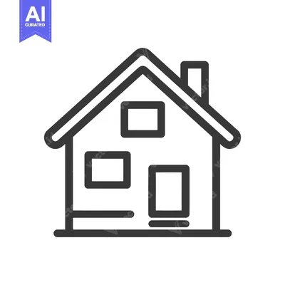 Aset premium populer: Simple House Icon with Chimney and Windows, Minimalist Design