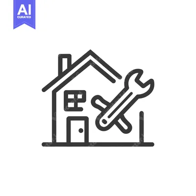 Popular premium asset: House Repair Icon: Simple Home with Wrench Symbolizing Maintenance and