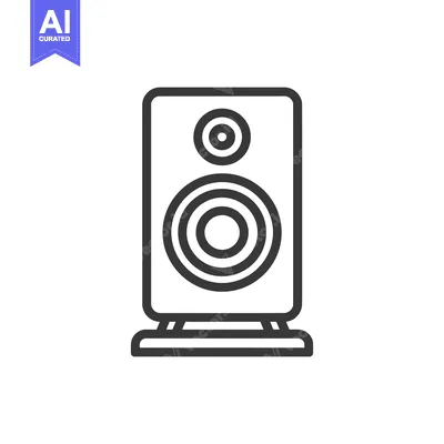 Aset desain premium: Minimalist Speaker Icon: Audio Equipment with Rounded Edges