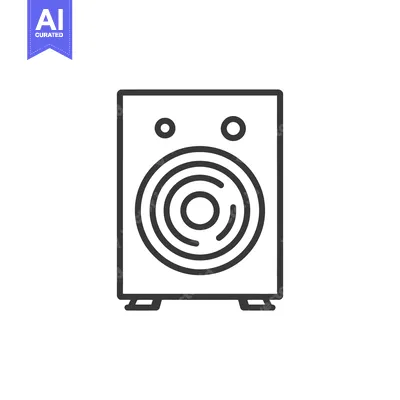 Premium design asset: Minimalist Speaker Icon: Audio Equipment, Sound System, and Music Symb