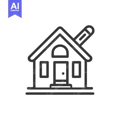 Popular premium asset: Minimalist House Icon with Chimney, Door, and Windows in Black Outline