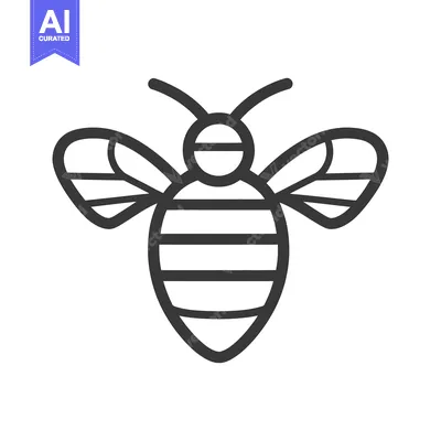 Aset premium populer: A stylized graphic illustration of a black and white bee