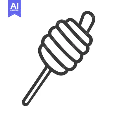 Popular premium asset: A black and white image of a honey dipper