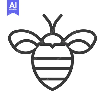 Popular premium asset: A simple line drawing illustrating the form of a bee insect