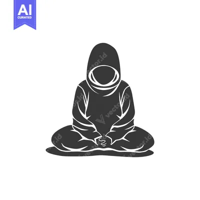 Hooded Figure in a Seated Meditation Pose