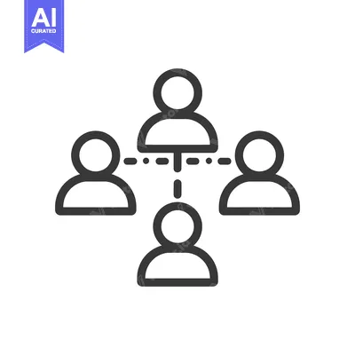 Aset premium populer: Networked People Icon: Teamwork, Connection, and Collaboration Symbol