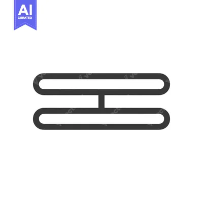 Aset desain premium: Simple Equalizer Icon: Two Rounded Rectangles Connected by Line