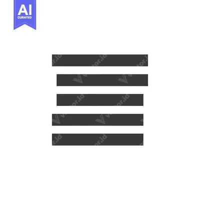 Aset desain premium: Simple Menu Icon: Five Horizontal Bars on White Background