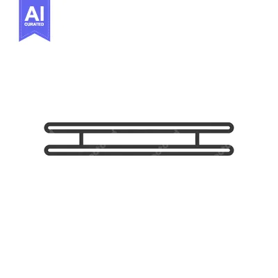 Aset desain premium: Minimalist Line Art: Double Horizontal Bars with Vertical Supports on