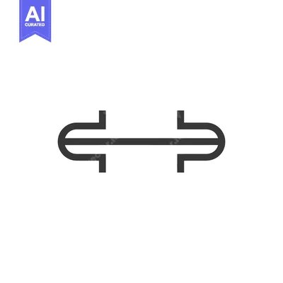 Aset premium populer: Minimalist Connection Icon: Symmetrical Design on White Background
