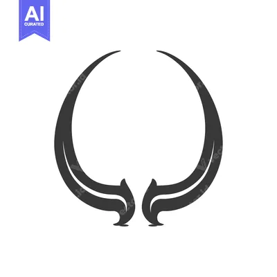 Aset premium populer: Graphic representation depicting symmetrical horns and their curved st