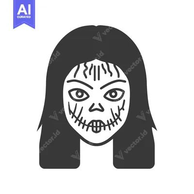 Popular premium asset: Spooky graphical illustration of a woman with stylized facial decorati