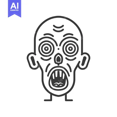 Aset desain premium: A graphic depiction of a monster with an open mouth