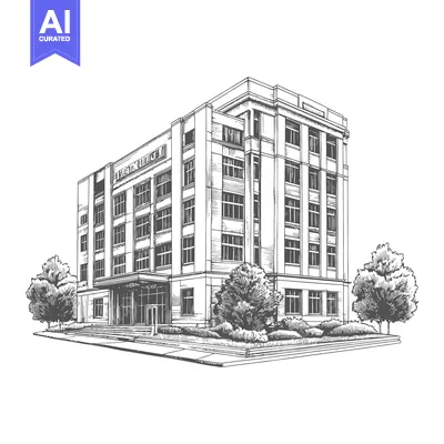 Aset premium populer: Hand Drawn Sketch Of A Multi Story Building