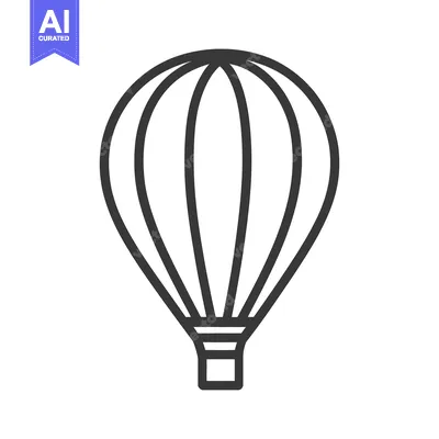 Aset premium populer: This graphic shows an outline of a hot air balloon