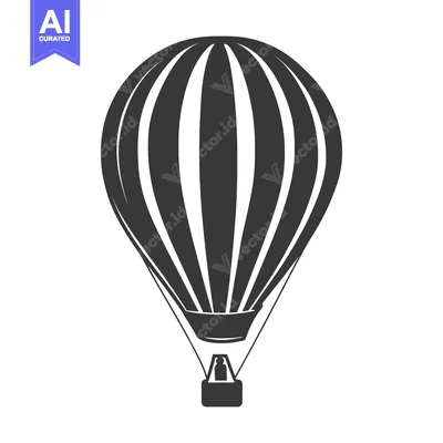 Popular premium asset: A simple graphic of a hot air balloon in black and white