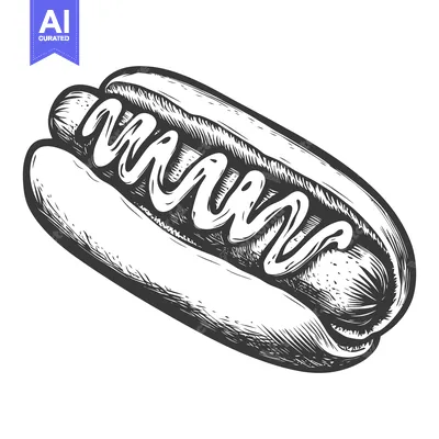 Popular premium asset: A graphic illustration presents a hot dog sandwich with condiment topp